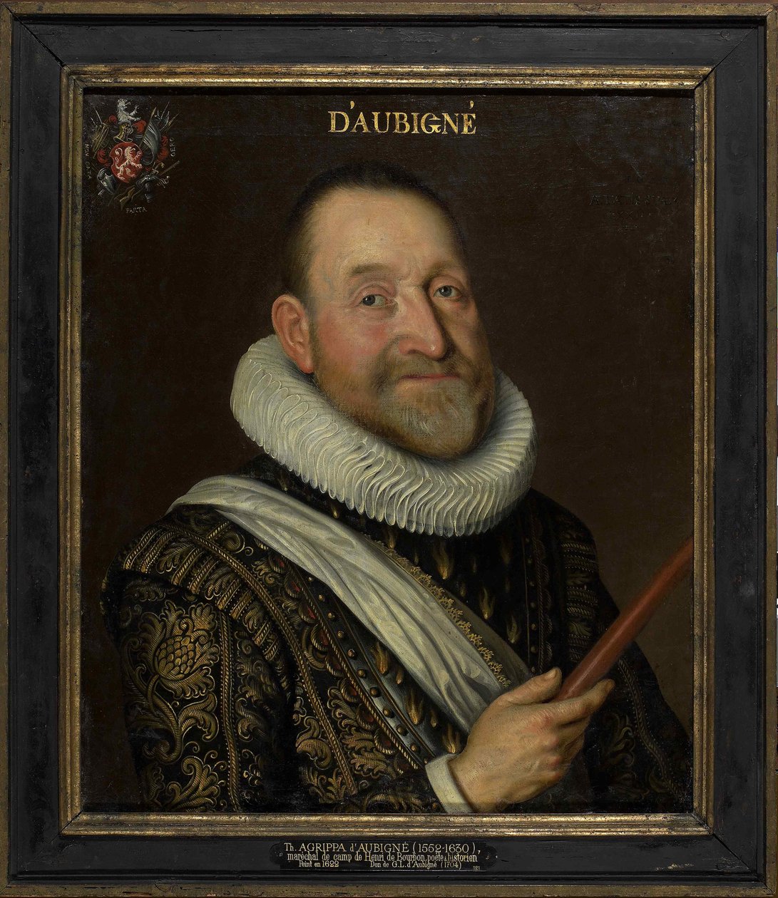Retrato de Théodore Agrippa, caballero de Aubigné 1552-1630, Primer tercio del siglo XVII de Unbekannt