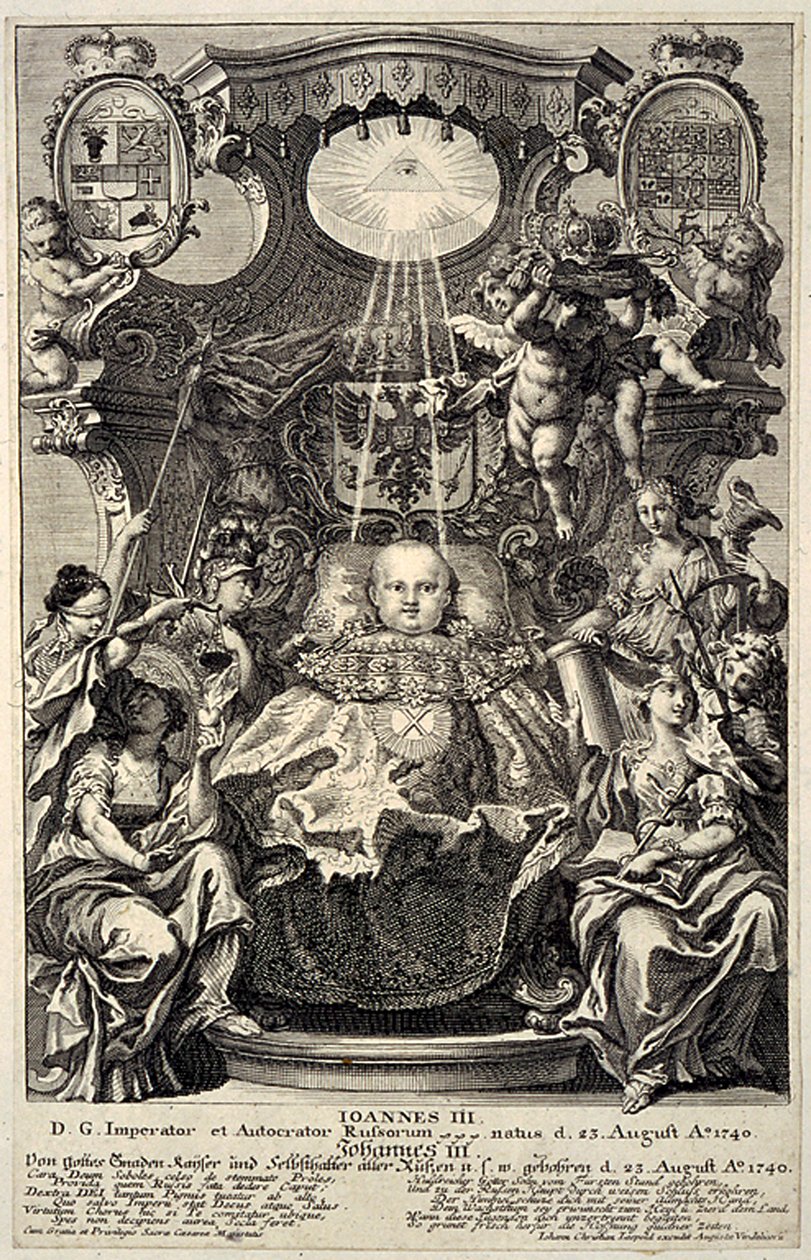 Retrato del Zar Iván VI Antónovich de Rusia 1740-1764, 1740 de Unbekannt