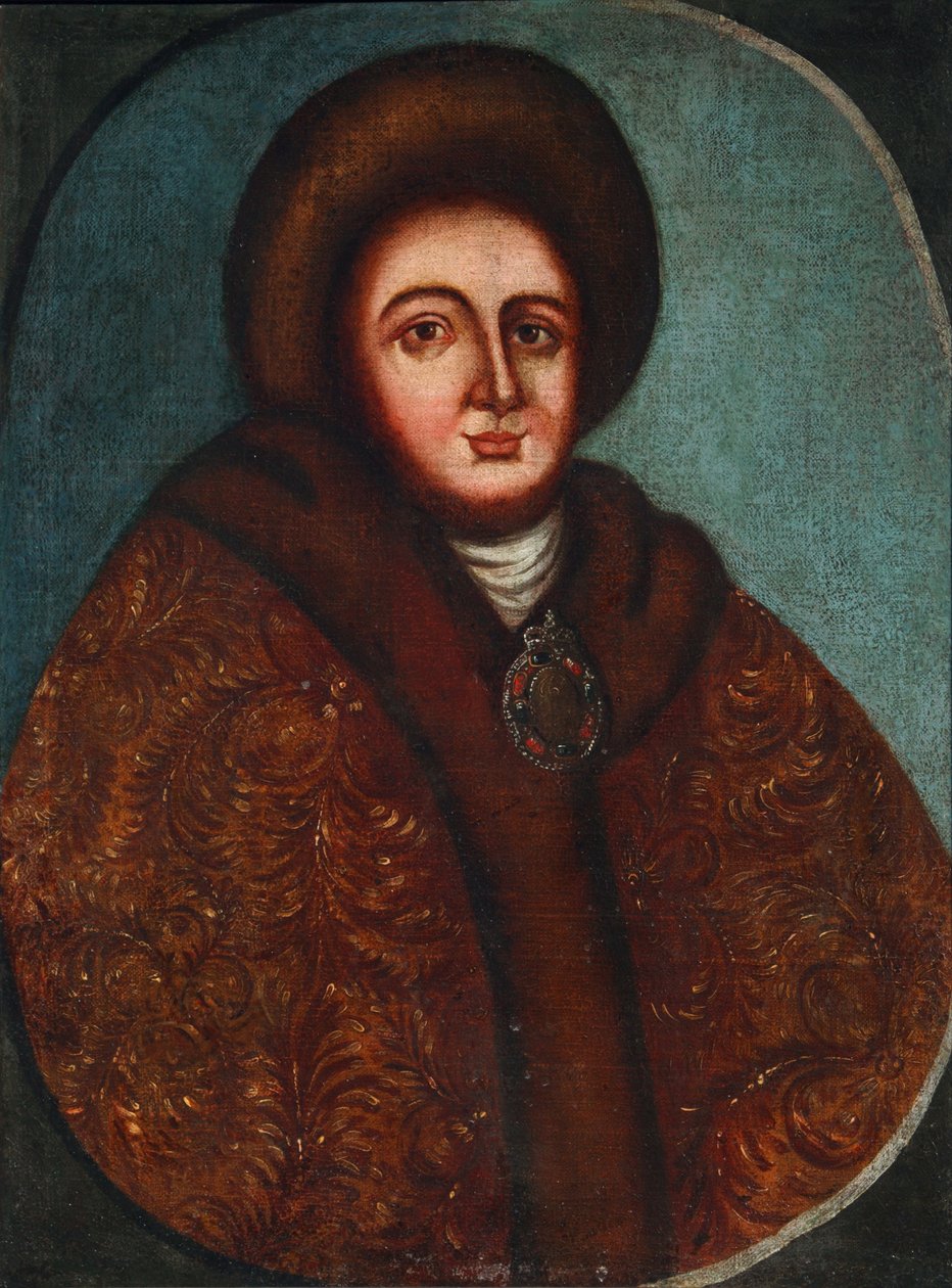 Retrato de la Zarina Evdokiya Feodorovna Lopukhina 1669-1731, esposa del zar Pedro I de Rusia de Unbekannt
