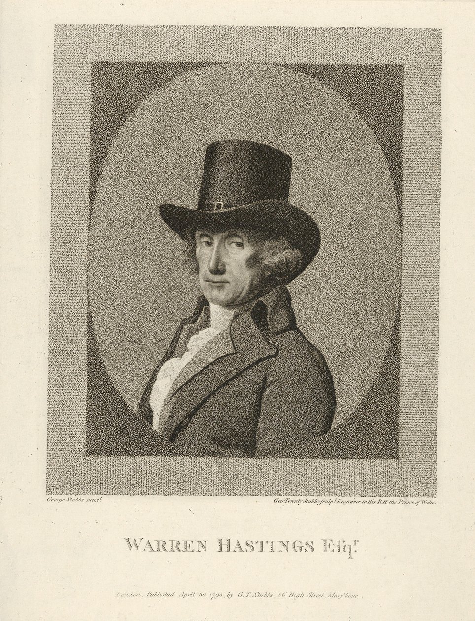 Retrato de Warren Hastings, Esq., pub. 1795 de Unbekannt