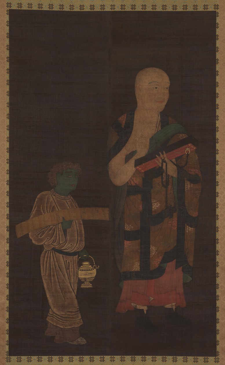 Retrato de Xuanzang Genjo con Asistente, siglo XIV de Unbekannt