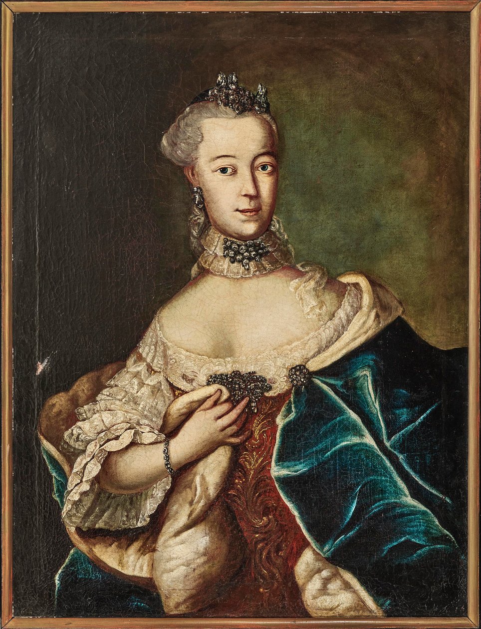 Retrato de Friederike Caroline von Sachsen-Coburg-Saalfeld, Margravina de..., siglo XVIII de Unbekannt