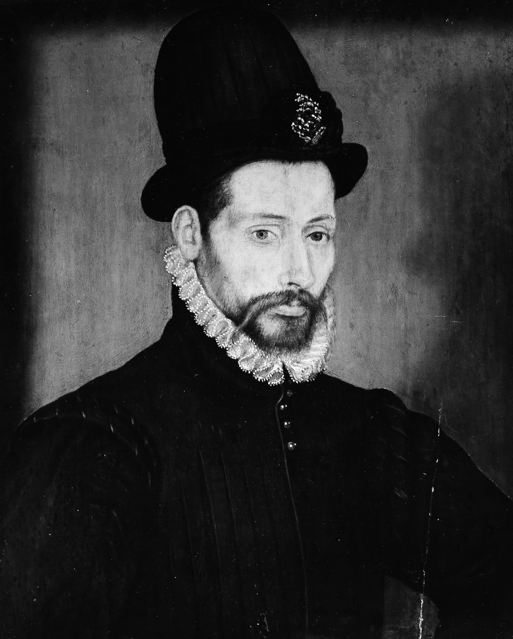 Retrato de un hombre con sombrero alto de Unbekannt