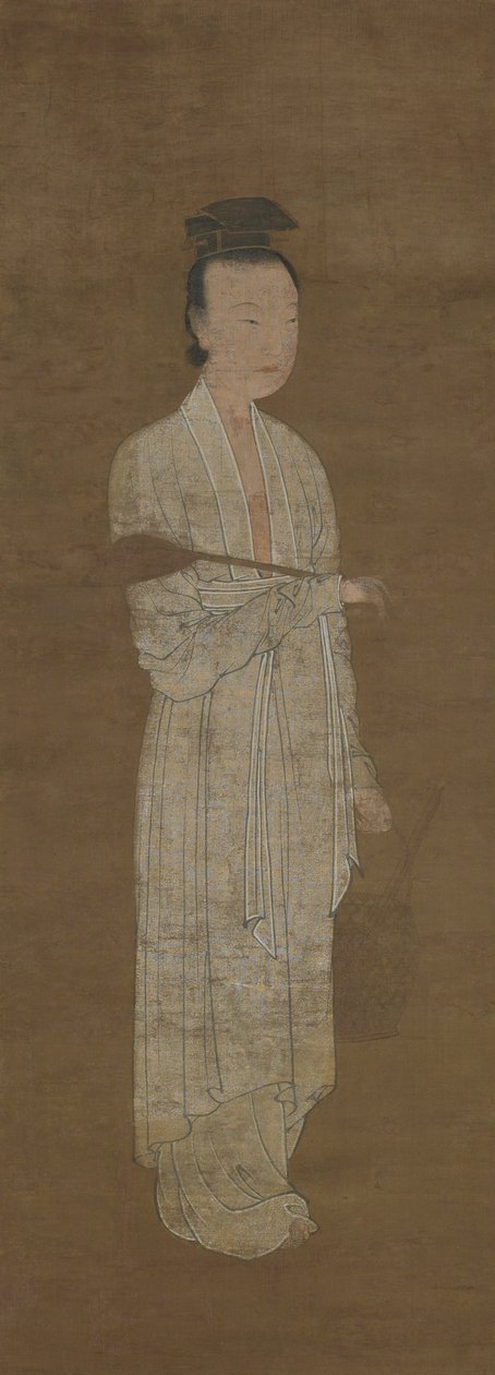 Retrato de una mujer de blanco: Lu Meiniang, siglo XIV de Unbekannt