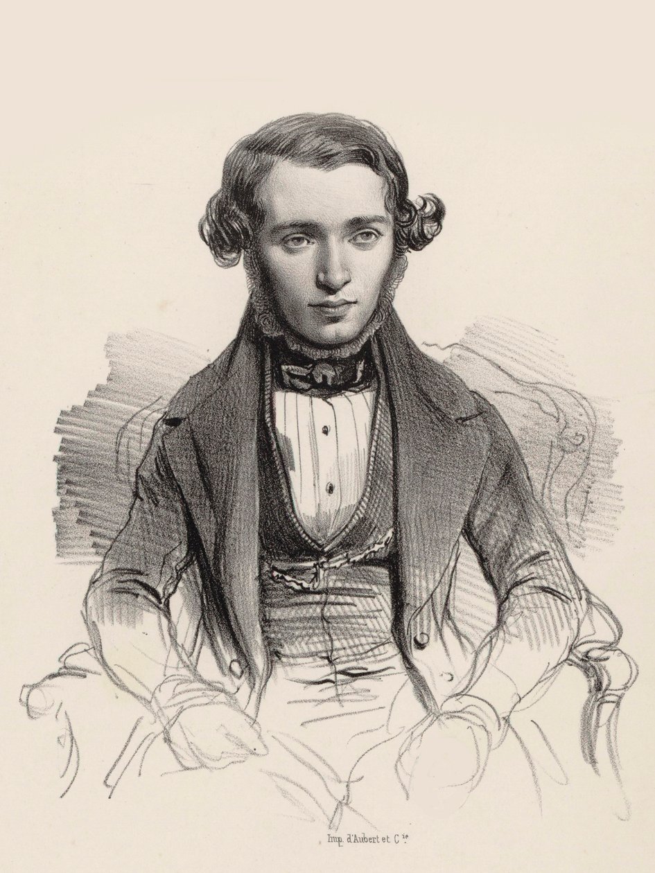 Retrato del pianista y compositor Jacob Rosenhain 1813-1894 de Unbekannt