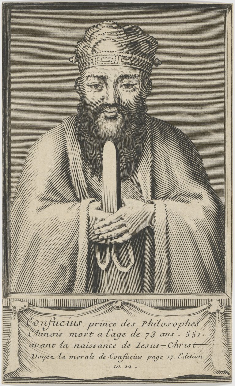 Retrato del pensador y filósofo social chino Confucio, entre 1745 y 1755 de Unbekannt