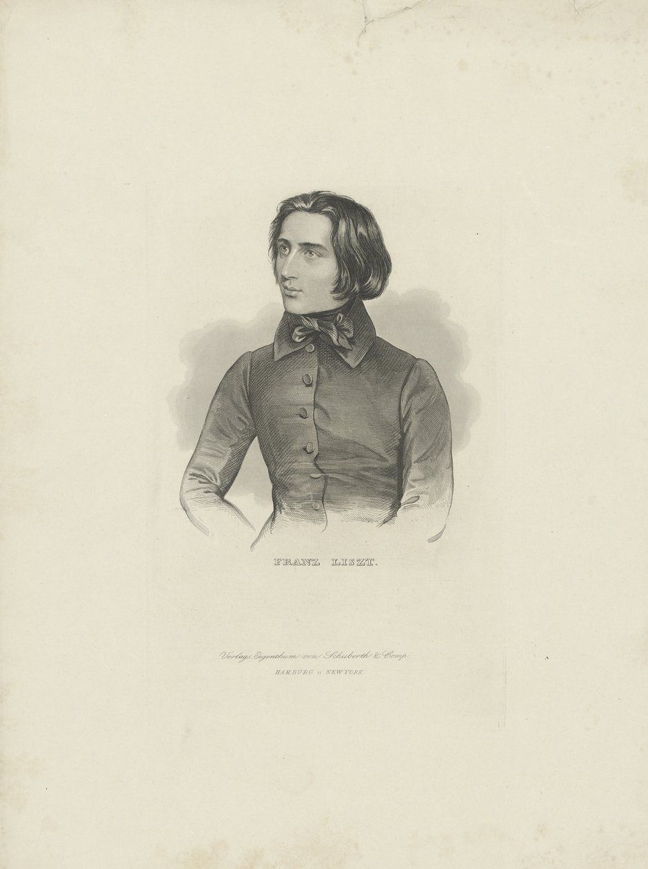 Retrato del Compositor Franz Liszt 1811-1886, 1840-1850 de Unbekannt