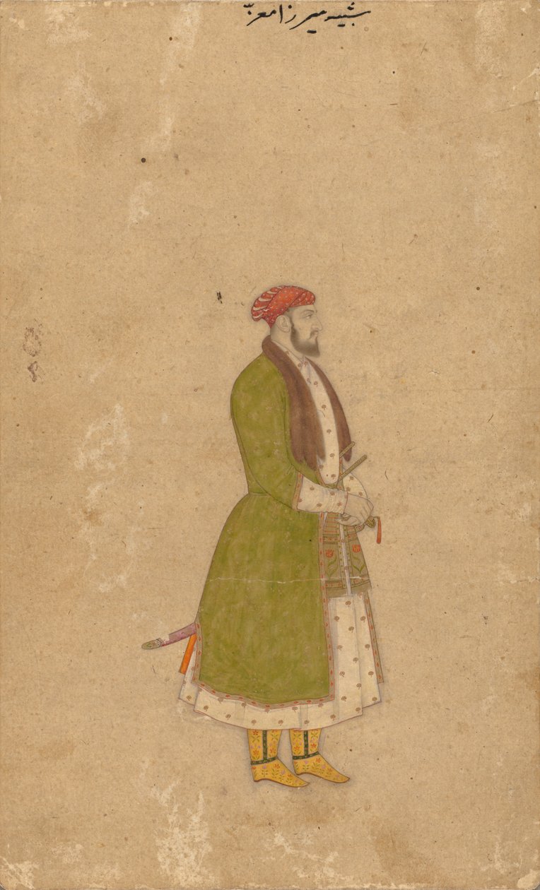 Retrato del cortesano Mirza Muizz, c. 1680-1700 de Unbekannt