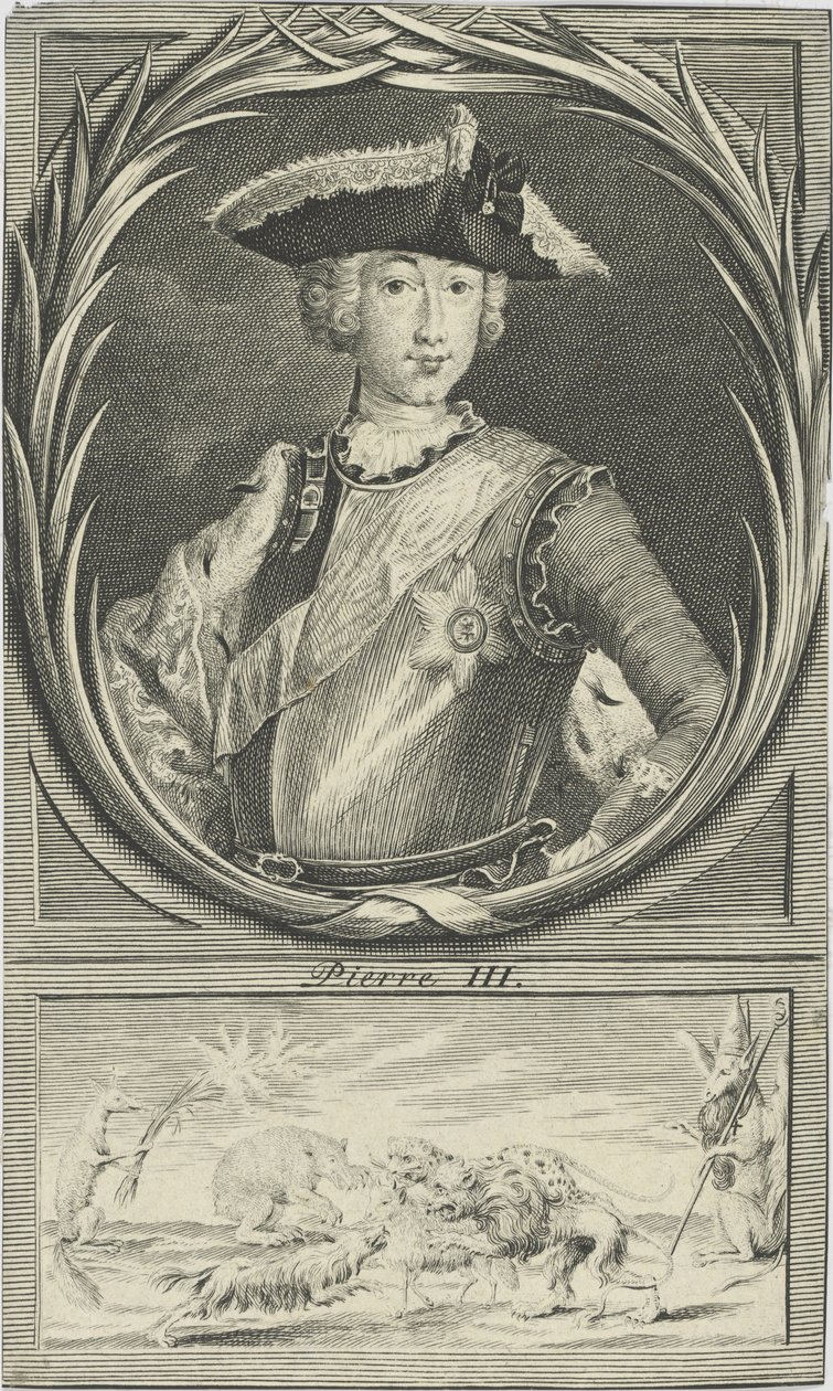 Retrato del Zar Pedro III de Rusia 1728-1762, c. 1750 de Unbekannt