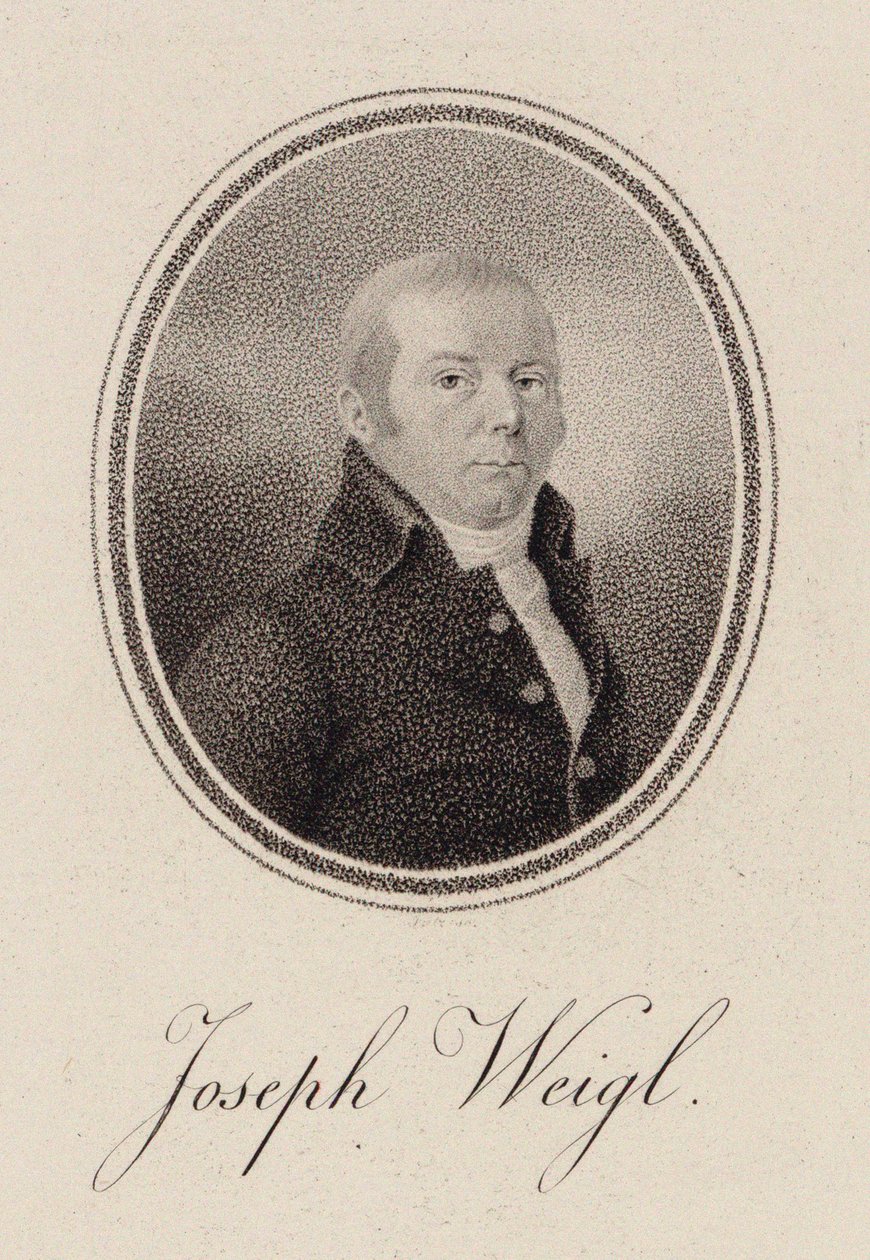 Retrato del violonchelista Joseph Franz Weigl 1740-1820, c. 1785 de Unbekannt