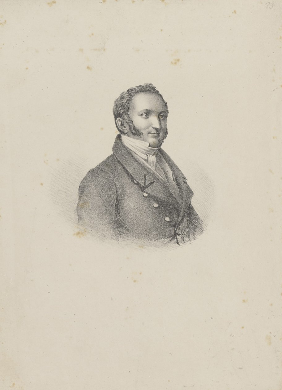 Retrato del compositor Gioachino Antonio Rossini 1792-1868, 1826 de Unbekannt