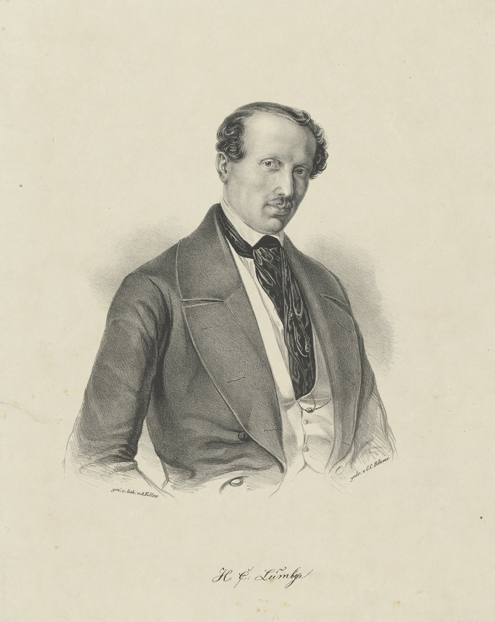 Retrato del compositor Hans Christian Lumbye 1810-1874 de Unbekannt