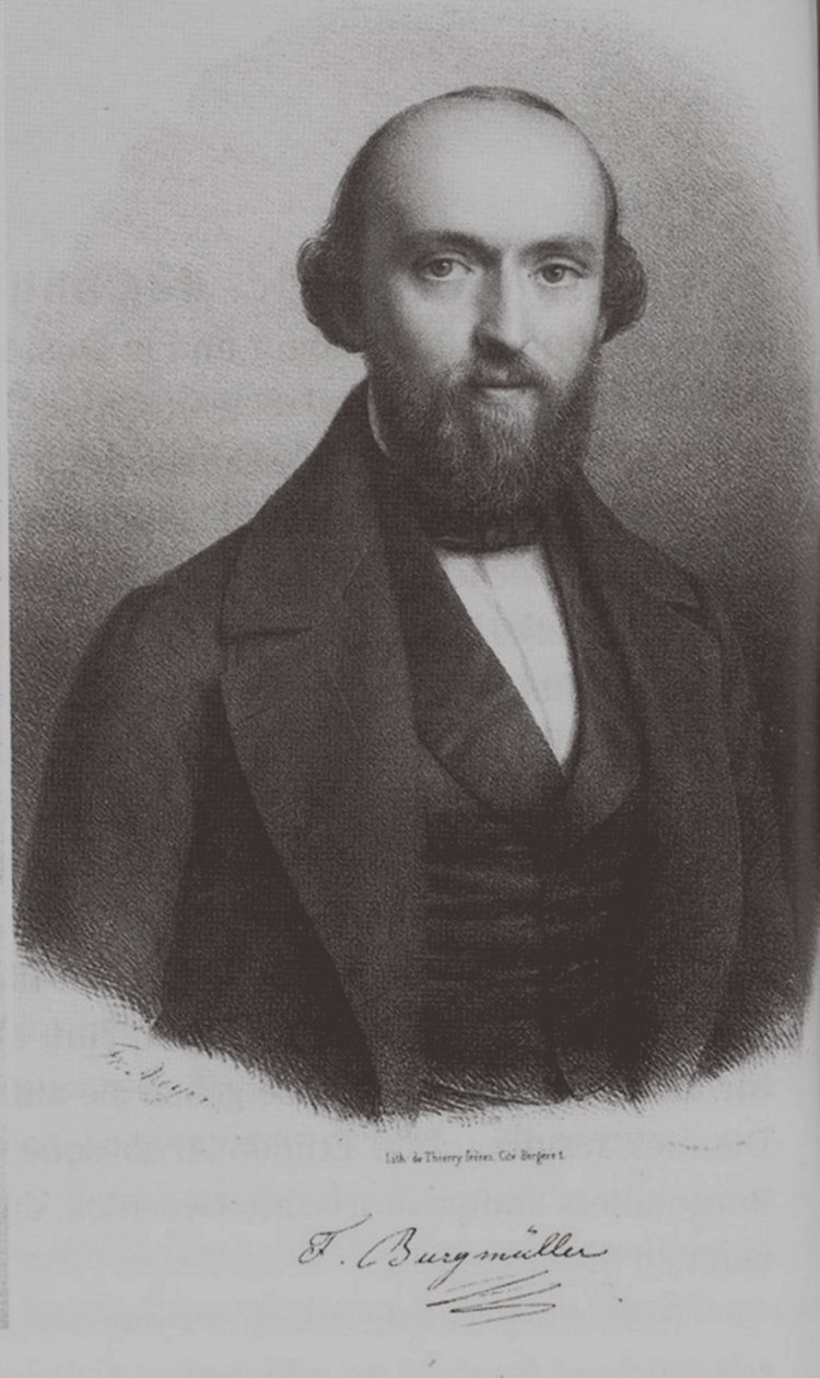 Retrato del compositor Johann Friedrich Franz Burgmüller 1806-1874, c. 1840 de Unbekannt