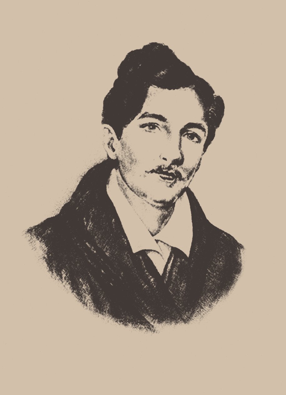 Retrato del compositor y guitarrista Nikolai Ivanovich Alexandrov de Unbekannt