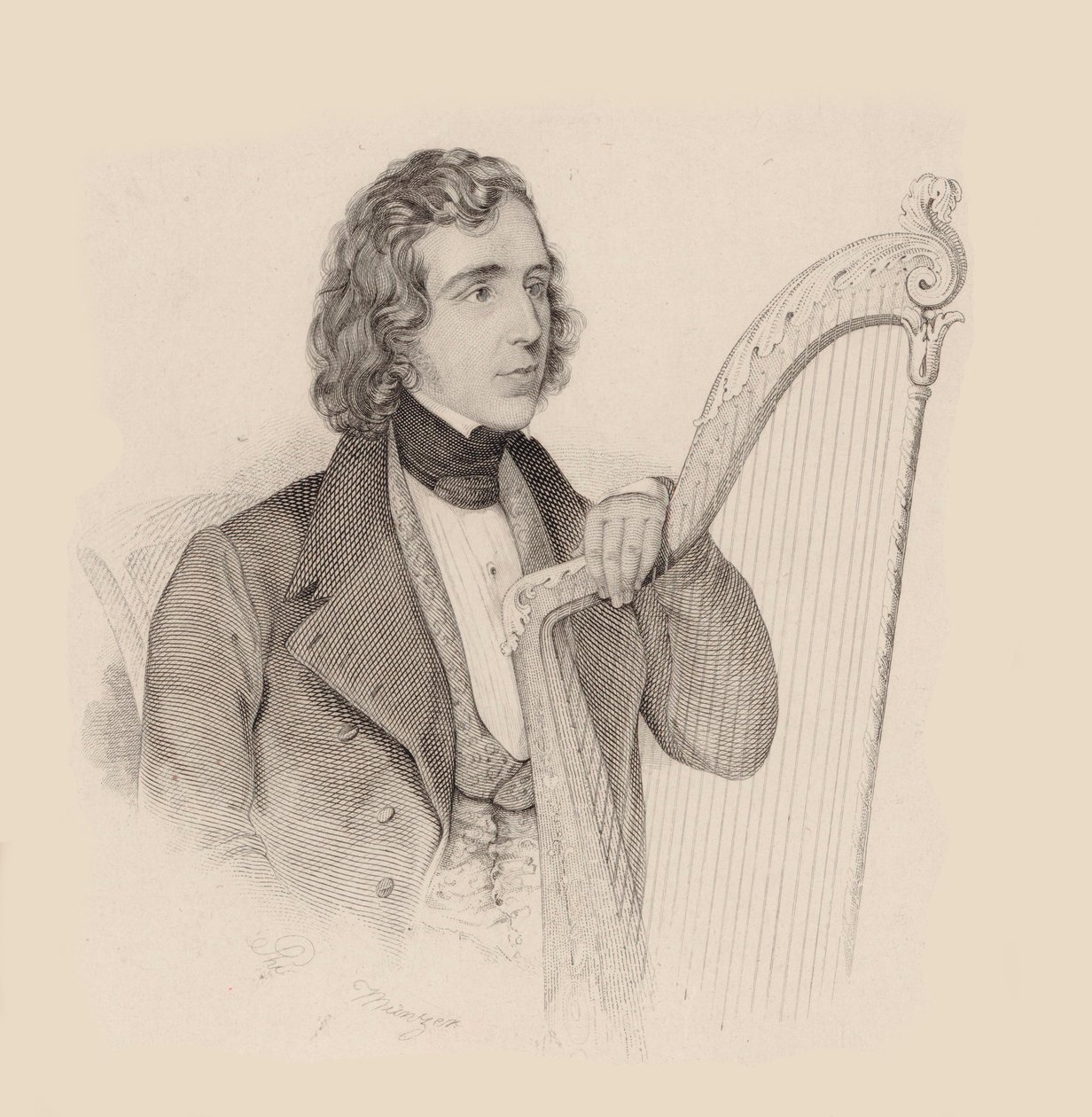 Retrato del arpista y compositor Elias Parish Alvars 1808-1849, 1830 de Unbekannt