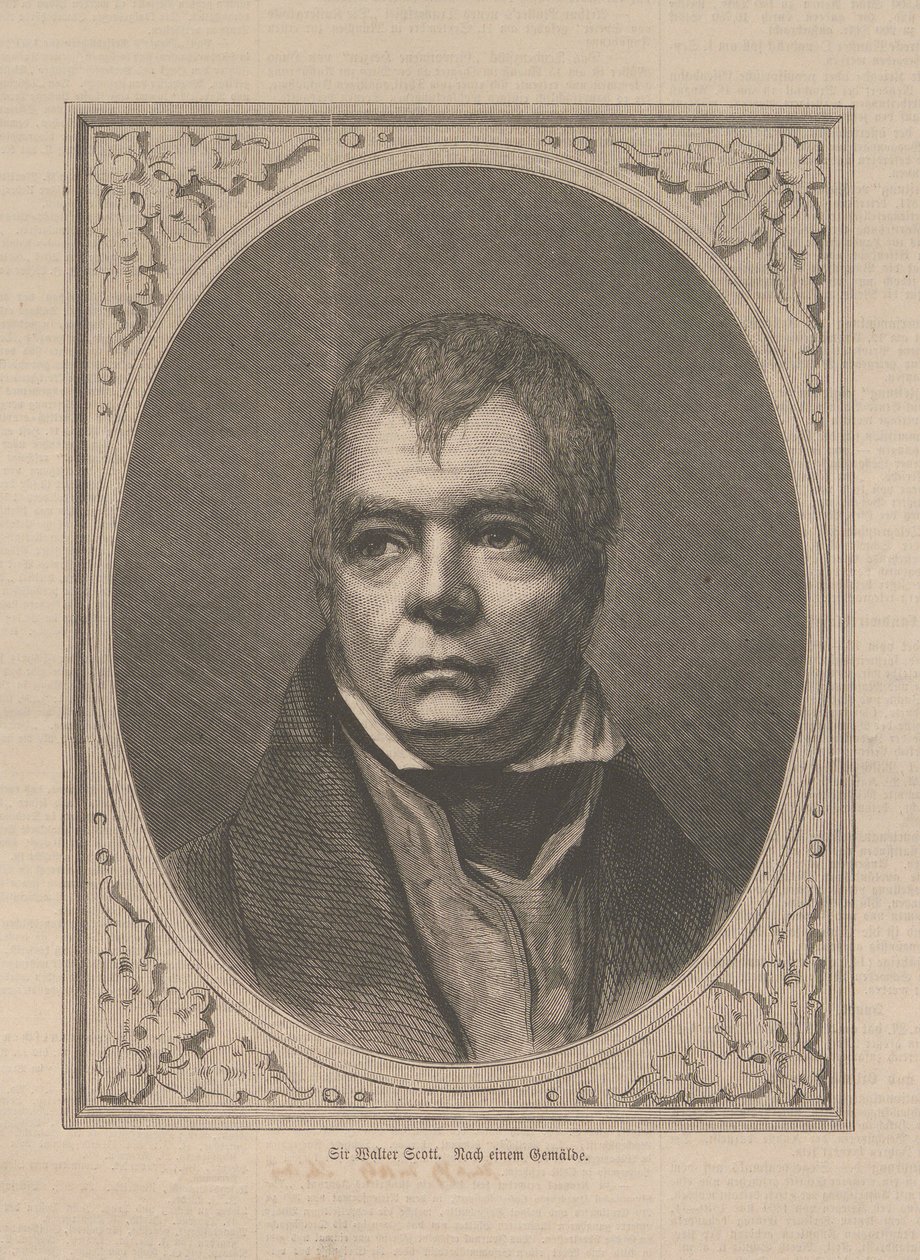 Retrato del novelista histórico y poeta Sir Walter Scott 1771-1832, 1871 de Unbekannt