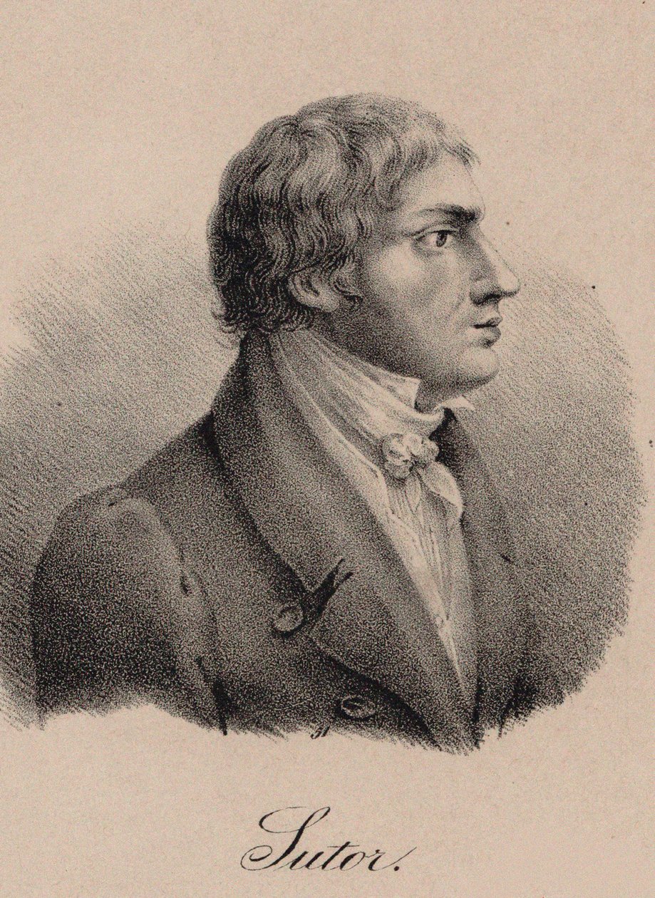 Retrato del cantante y compositor Wilhelm Sutor 1774-1828, ca 1825 de Unbekannt