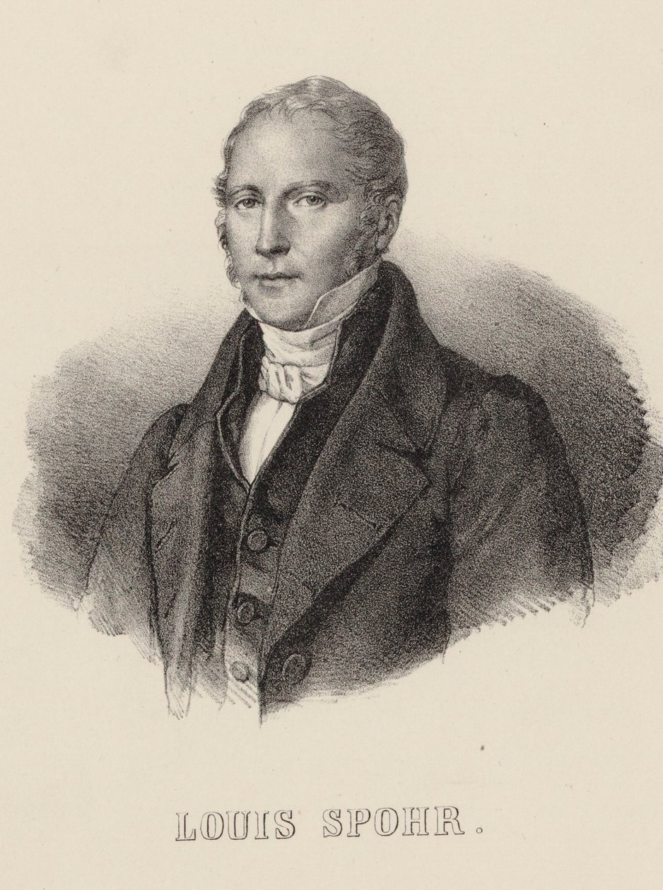 Retrato del violinista y compositor Louis Spohr 1784-1859, c. 1840 de Unbekannt
