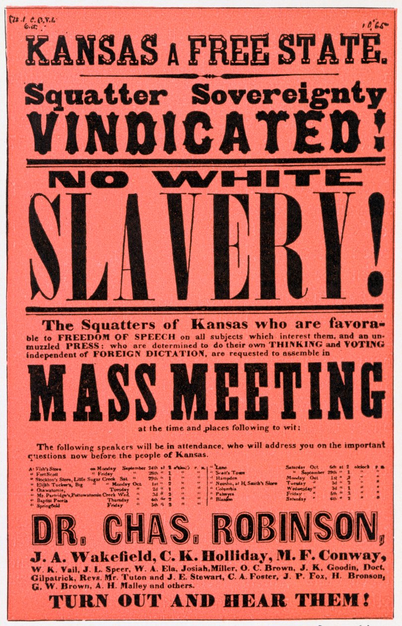 Cartel contra la esclavitud en Kansas, siglo XIX de Unbekannt