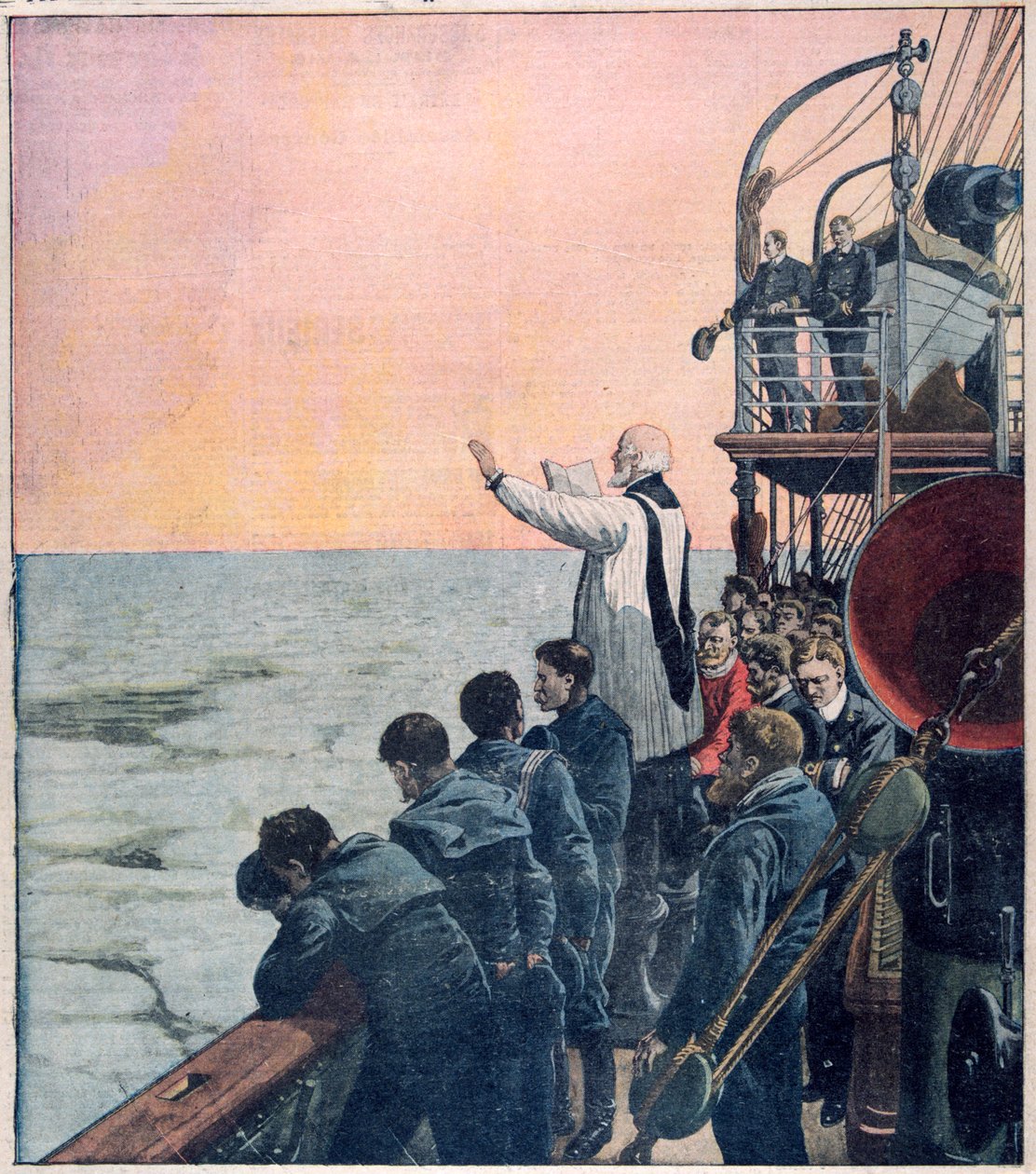 Oraciones en la escena del hundimiento del Titanic de Unbekannt