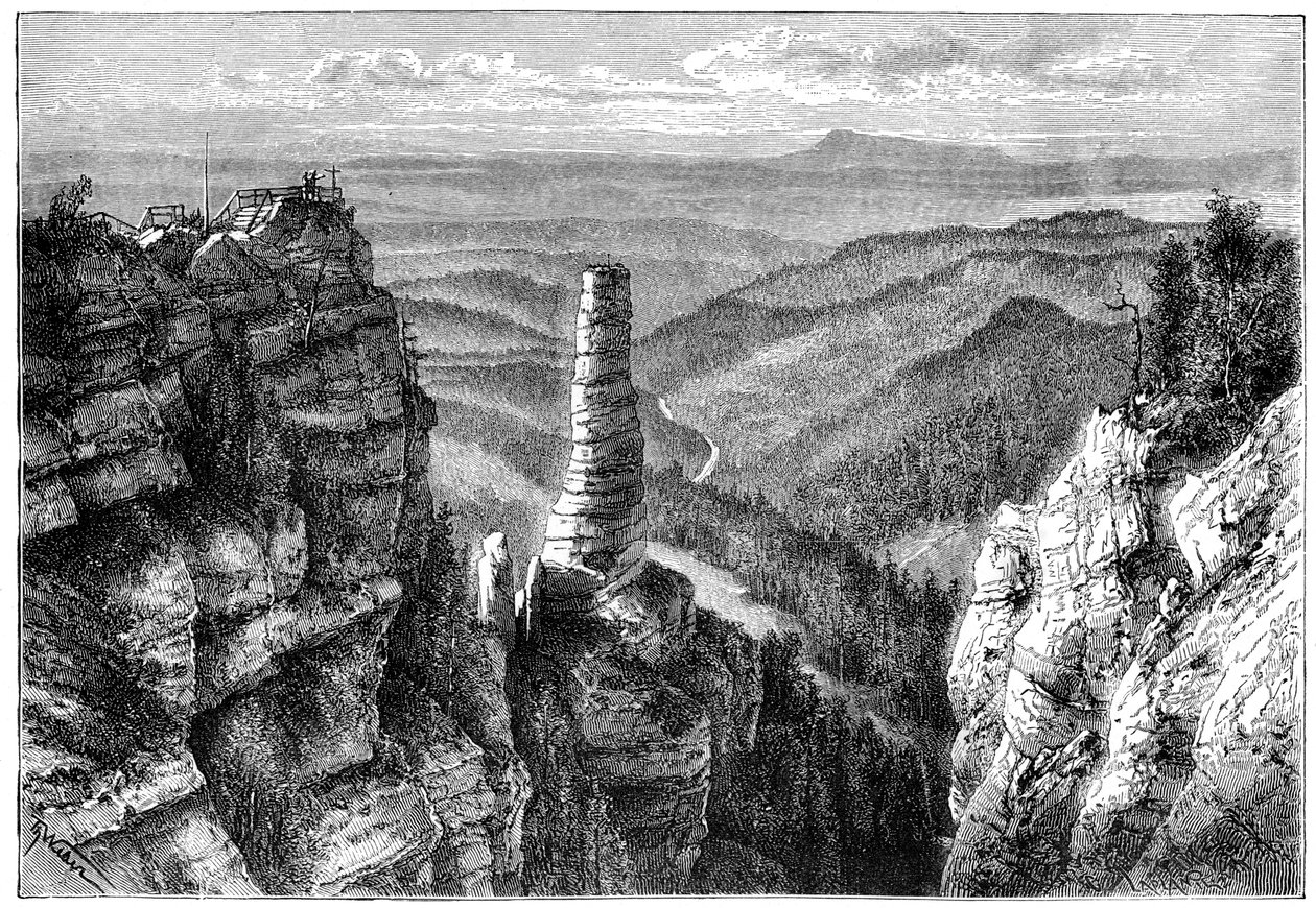 Prebischer Kogel, en Suiza Sajona, 1879 de Unbekannt