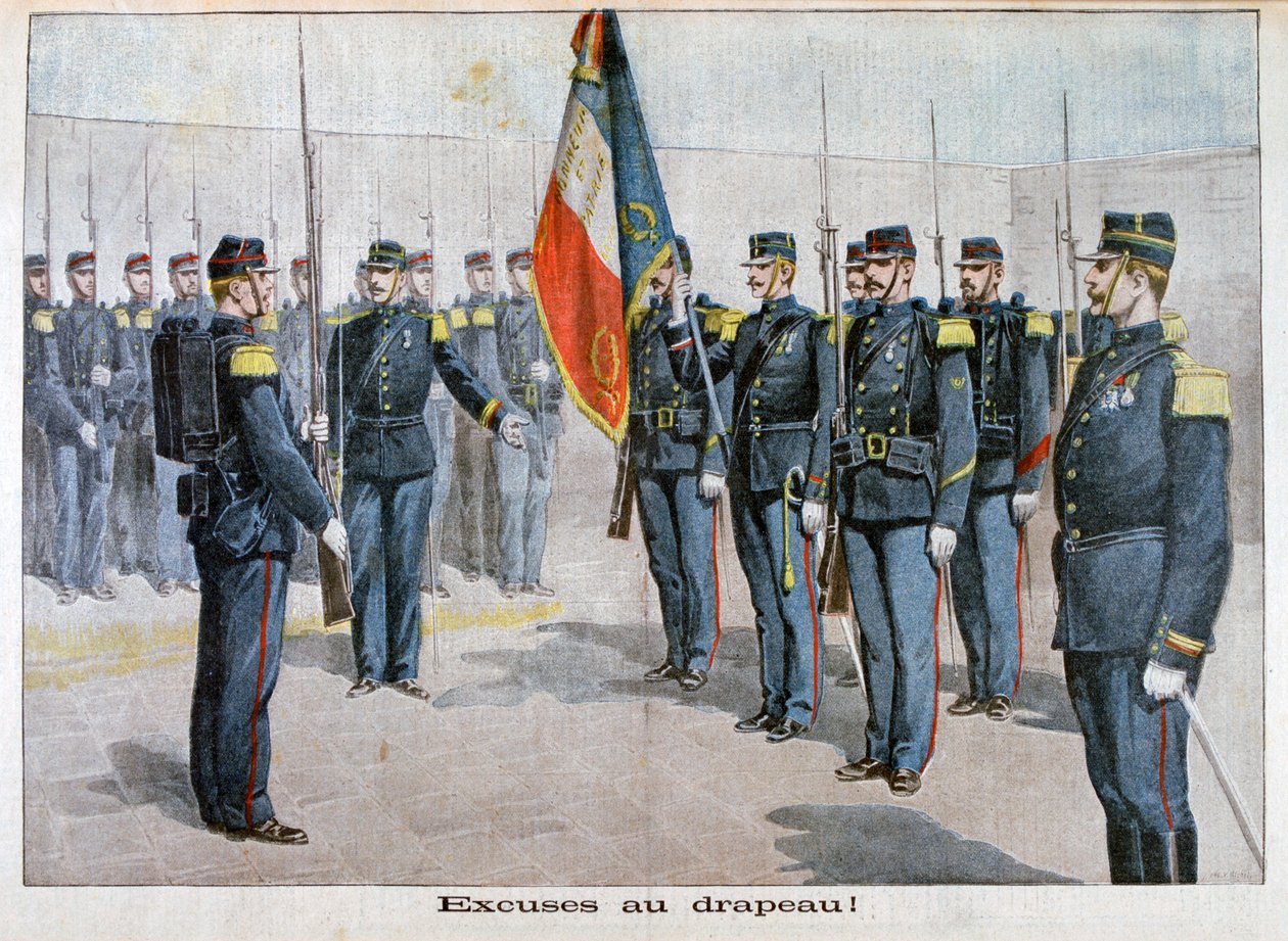 Presentando excusas a la bandera, Toulon, Francia, 1898 de Unbekannt