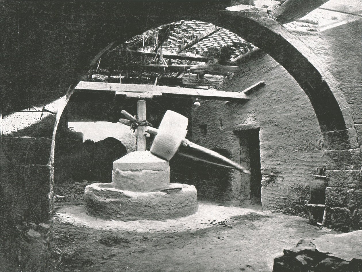 Molino de maíz primitivo, Delta del Nilo, Egipto, 1895 de Unbekannt