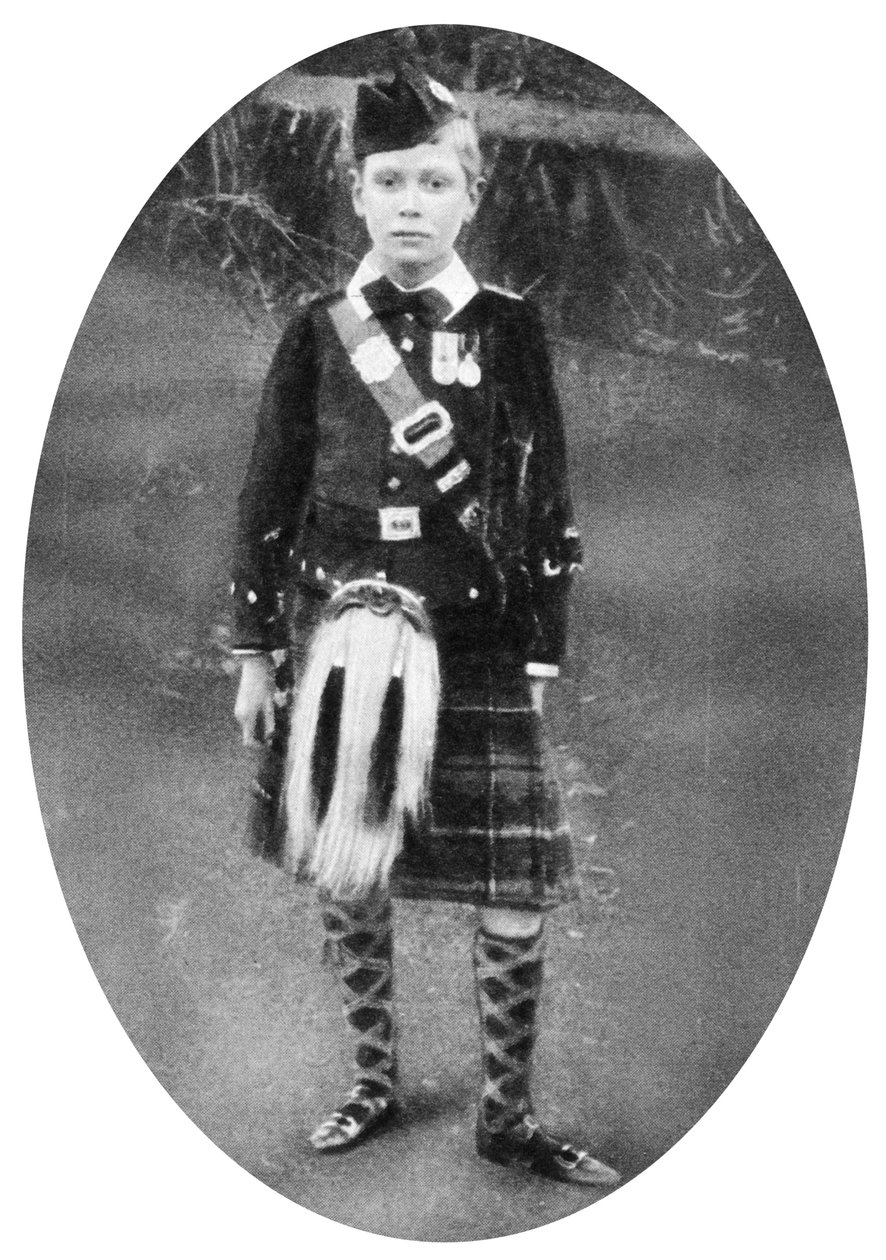 Príncipe Alberto con traje de las Tierras Altas, Sandringham, Norfolk, 1909 de Unbekannt