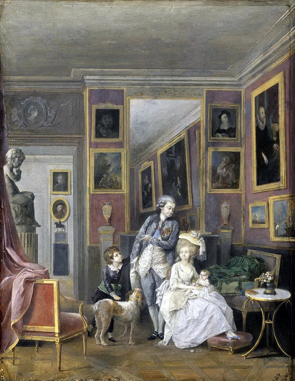 Príncipe Alexander Sergeevich Stroganov con su esposa Ekaterina Petrovna y sus hijos, ca 1778 de Unbekannt