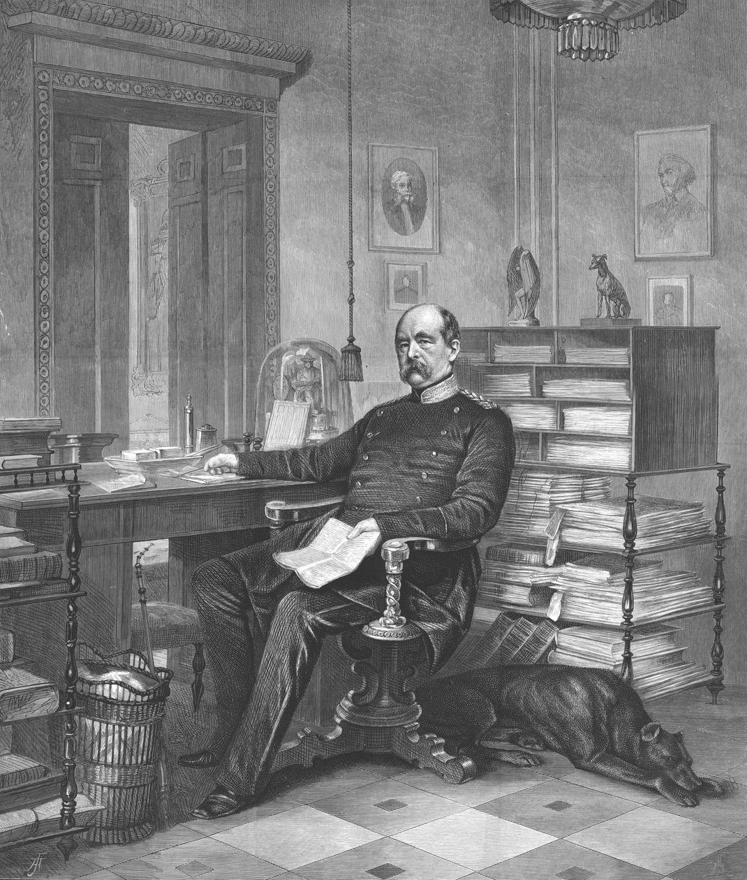 Príncipe Bismarck en su estudio, 1875 de Unbekannt
