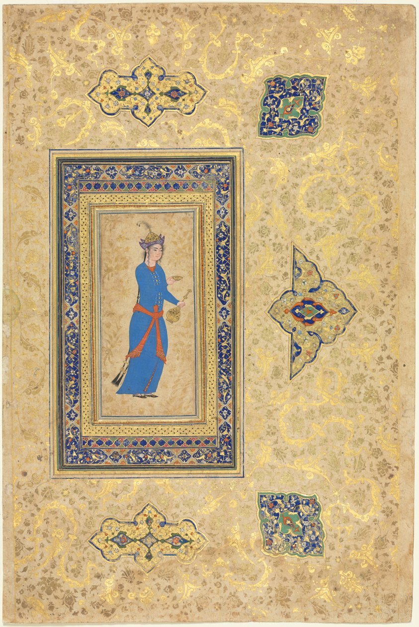 Princesa con botella de vino y copa, c. 1550-1600 de Unbekannt