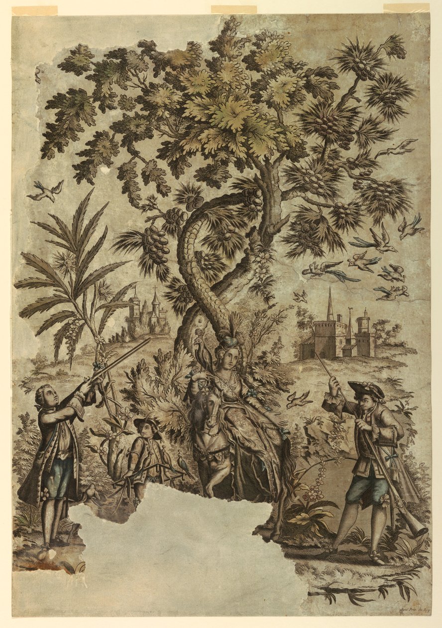 Impresión, Caza de aves, 1730-50 de Unbekannt