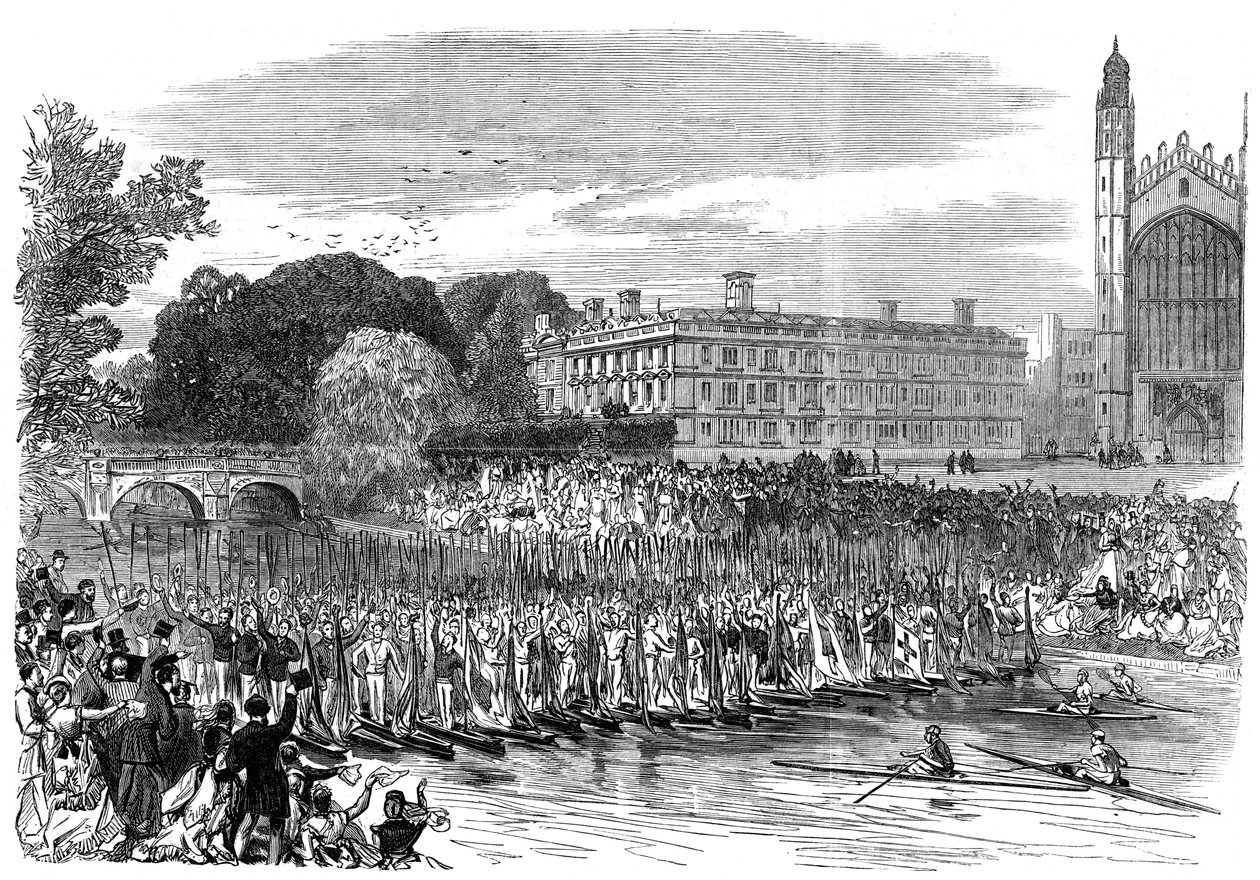Procesión de barcos en Cambridge, 1870 de Unbekannt