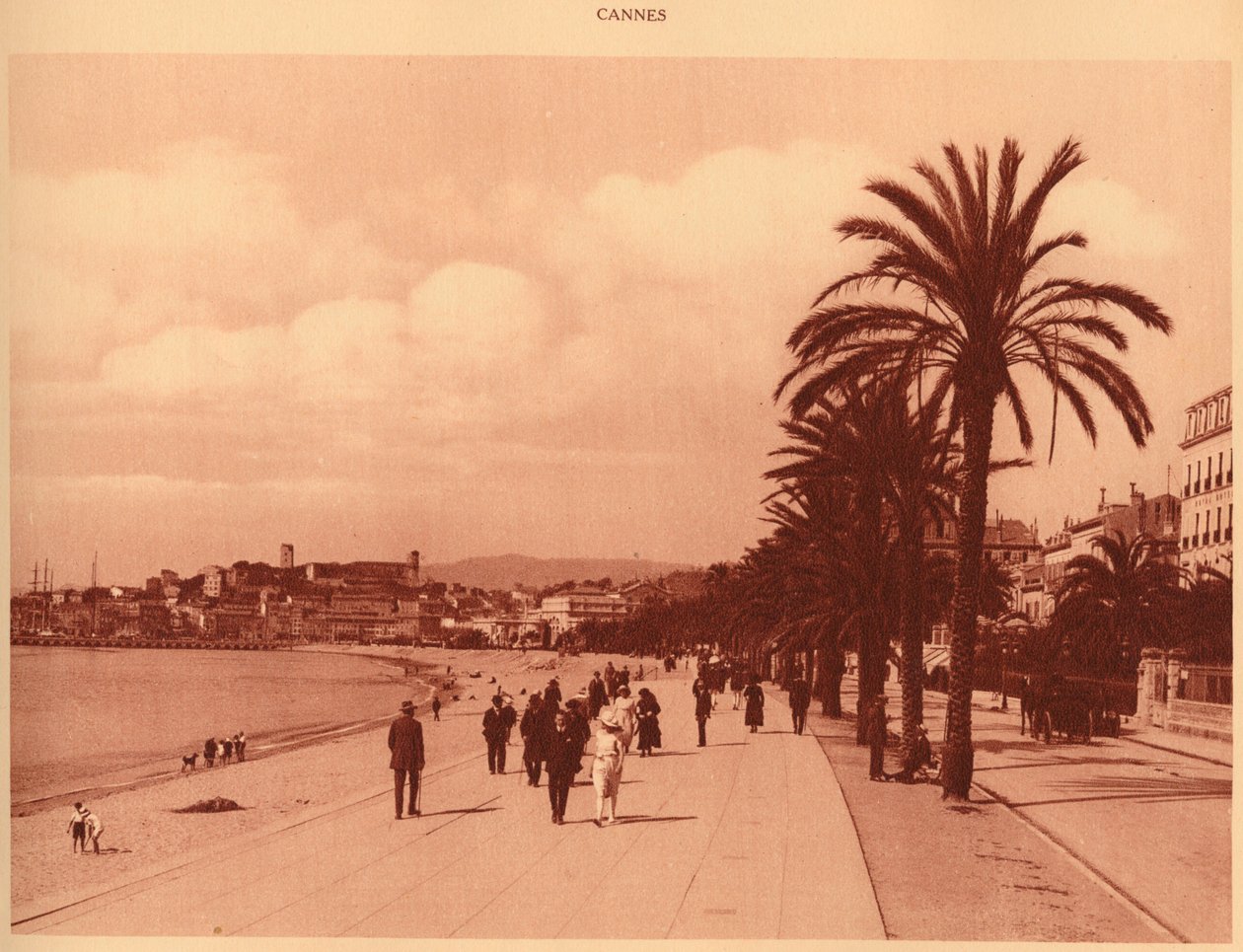Paseo de la Croisette y Mont Chevalier, Cannes, 1930 de Unbekannt