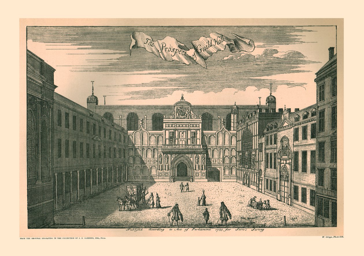 Perspectiva del Guild Hall de Londres, 1755 de Unbekannt