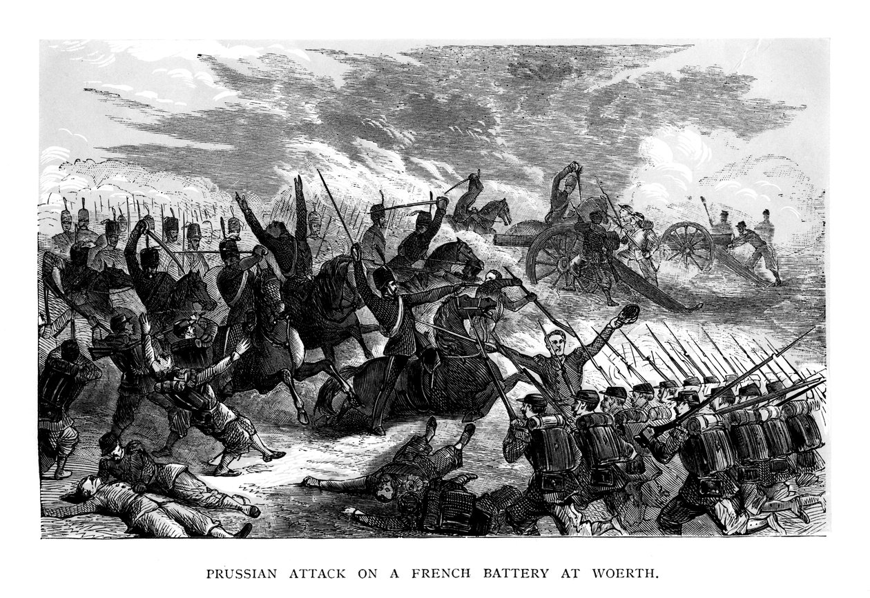 Ataque prusiano a una batería francesa en Woerth, 1793, 1875 de Unbekannt