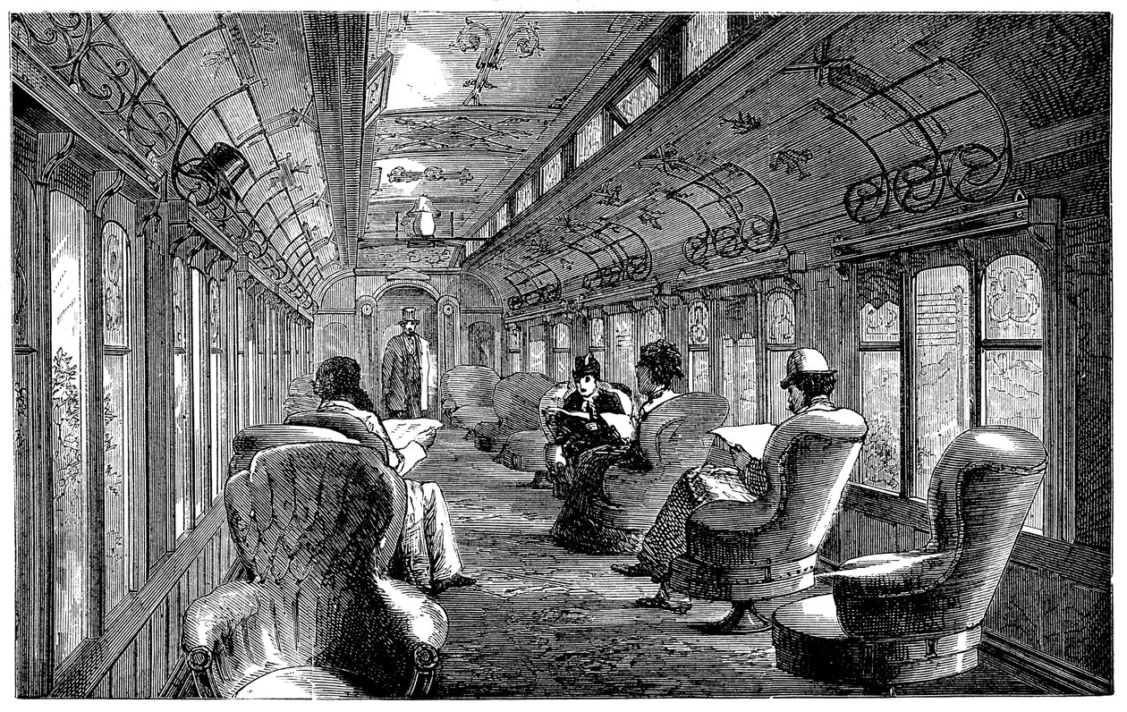 Coche salón Pullman en el Midland Railway, Inglaterra, 1876 de Unbekannt