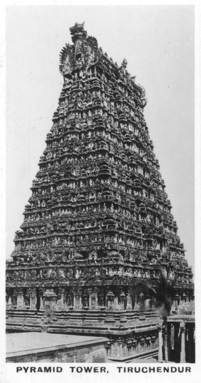 Torre Pirámide, Tiruchendur, Tamil Nadu, India, c1925 de Unbekannt