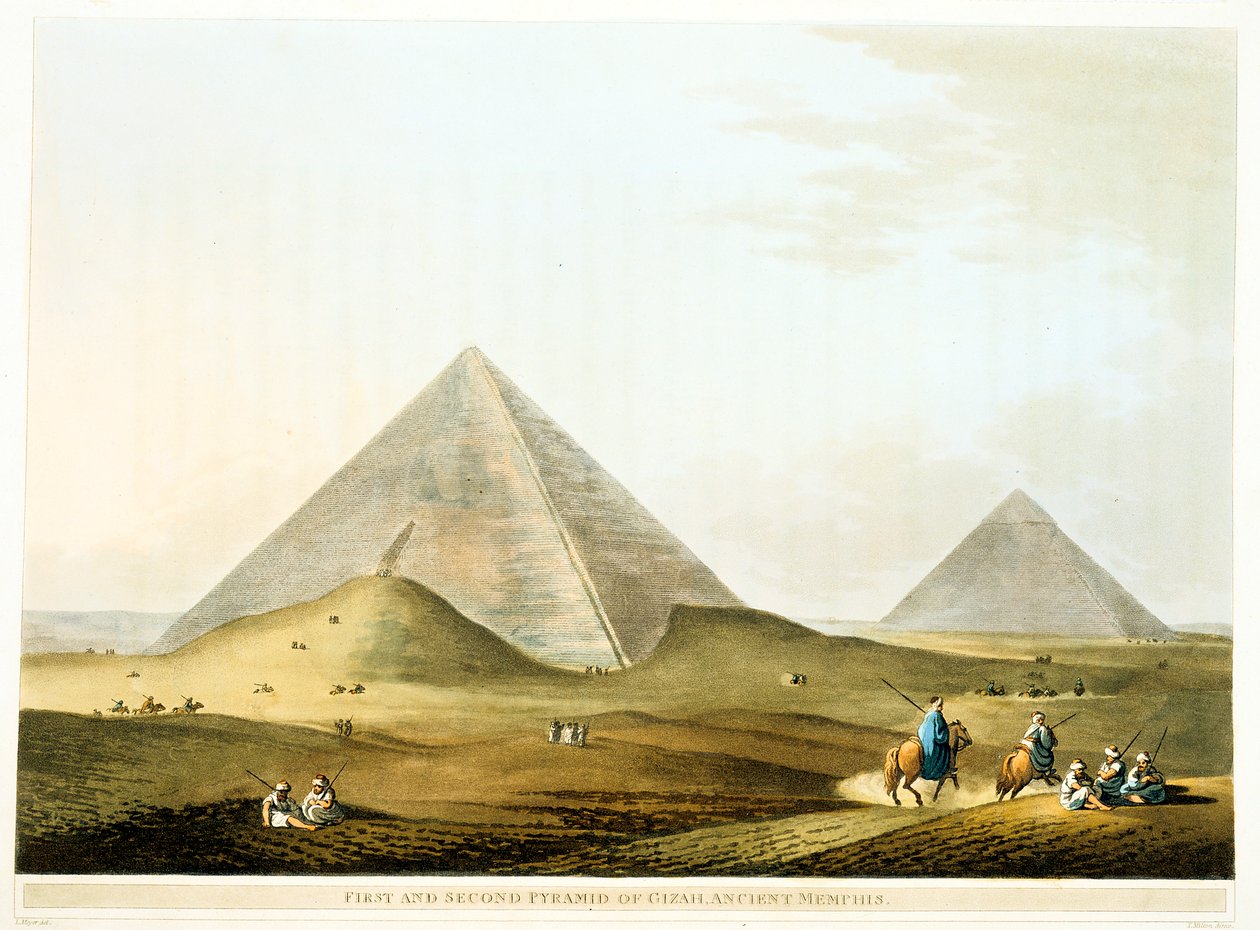 Pirámides de Giza, Egipto, 4ª Dinastía, Reino Antiguo, siglo XXVI a.C. 1801 de Unbekannt