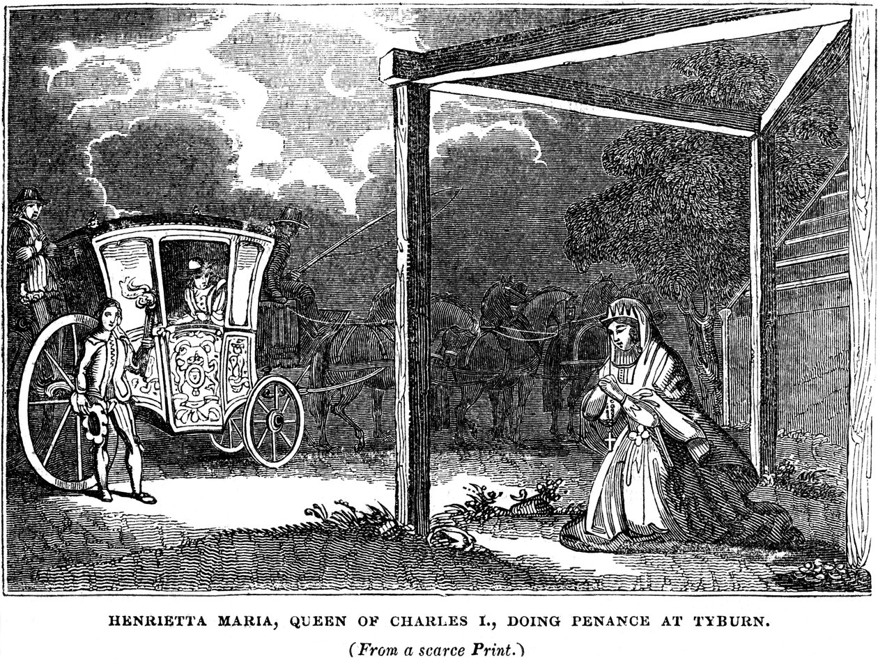 Reina Henrietta Maria 1609-1669 haciendo penitencia en Tyburn de Unbekannt
