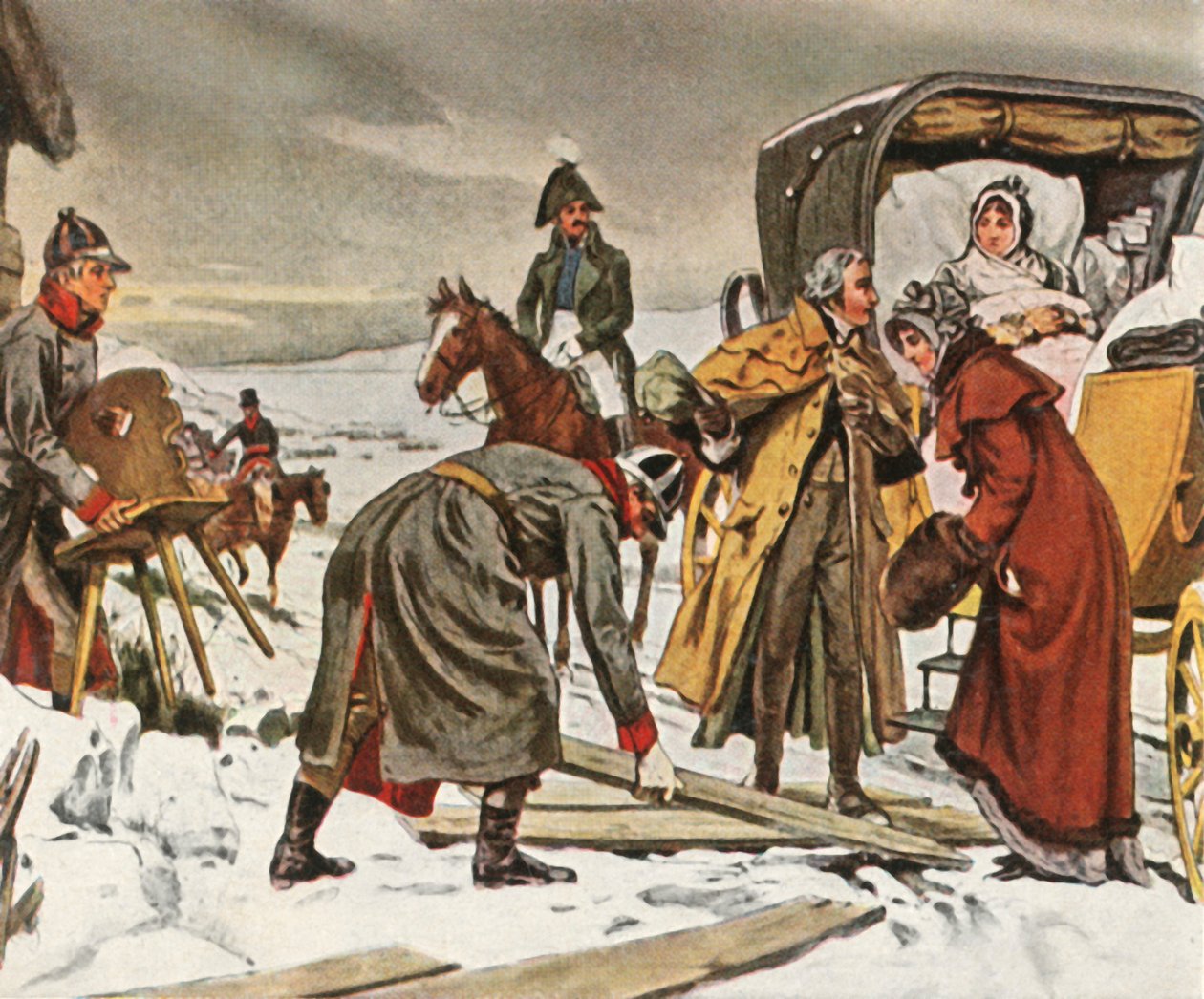 La Reina Luisa en la huida a Memel, 5 de enero de 1807, 1936 de Unbekannt
