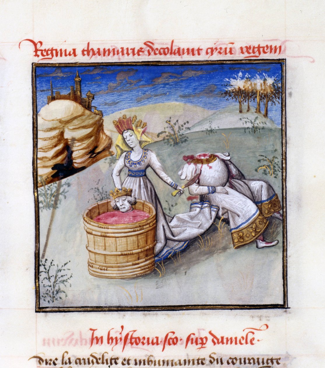 Reina Tomiris. De: Speculum Humanae Salvationis Espejo de la Salvación Humana por Ludolph de Sajonia de Unbekannt