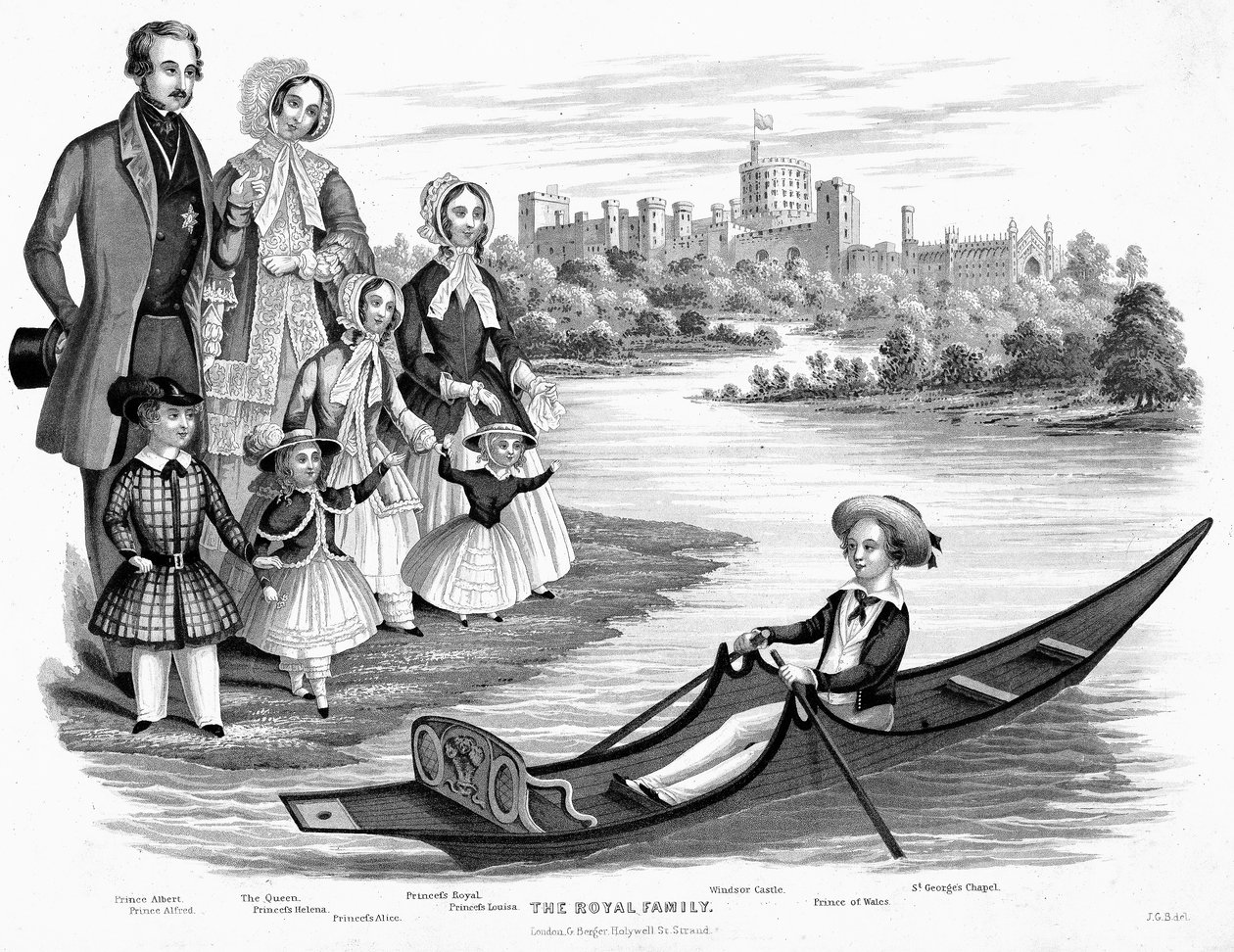 La Reina Victoria y el Príncipe Alberto con sus seis hijos mayores, c1850 de Unbekannt