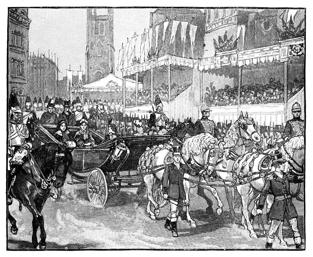 La Reina Victoria inaugurando el Viaducto de Holborn, Londres, 1869 de Unbekannt
