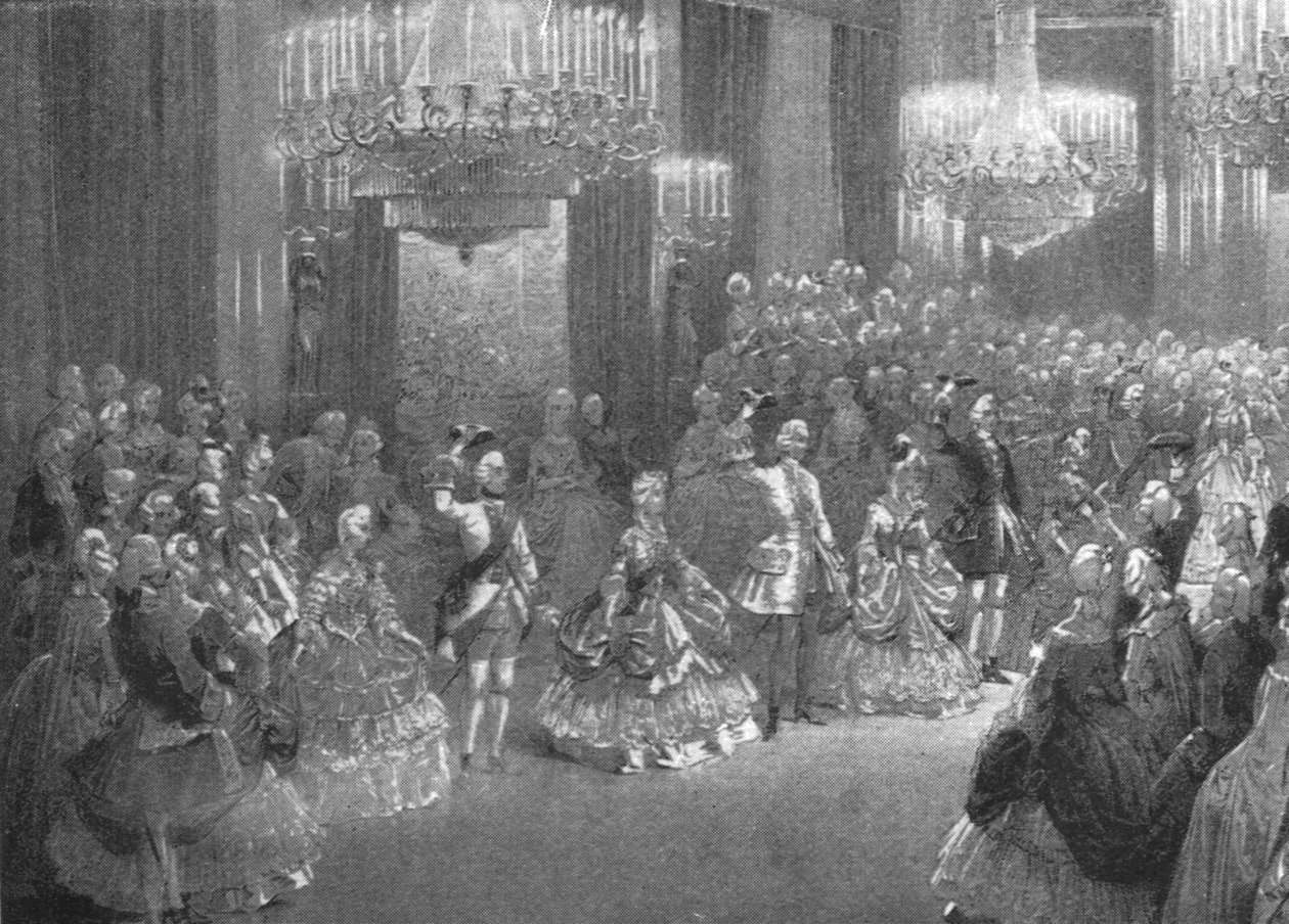Baile de disfraces georgiano de la Reina Victoria en el Palacio de Buckingham, 6 de enero de 1845, 1901 de Unbekannt