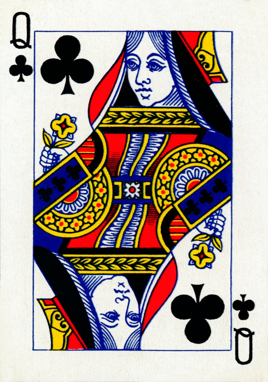 Reina de Tréboles de una baraja de Goodall & Son Ltd., c1940 de Unbekannt