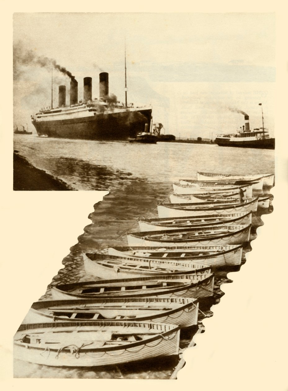 RMS Titanic y botes salvavidas, 1912, 1935 de Unbekannt