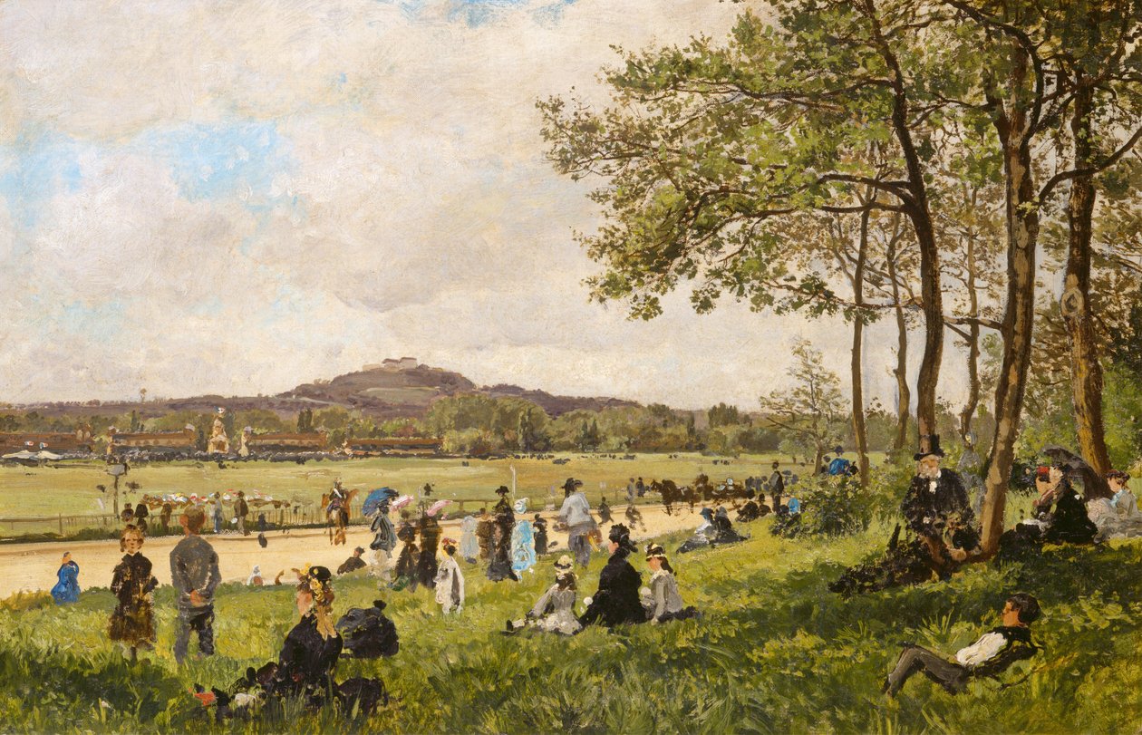 Hipódromo en Longchamps, c. 1870 de Unbekannt