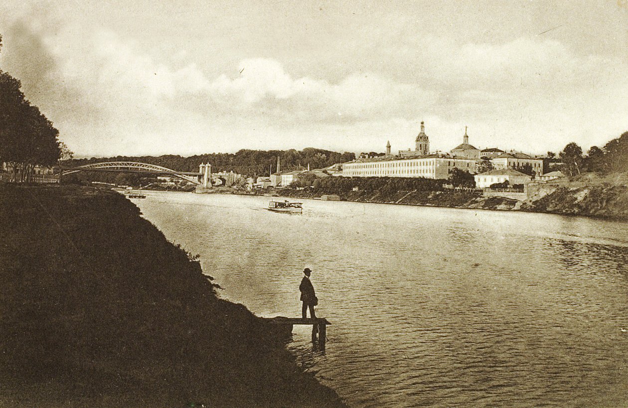 Puente ferroviario y Convento de Novodévichi, Moscú, Rusia, años 1910 de Unbekannt