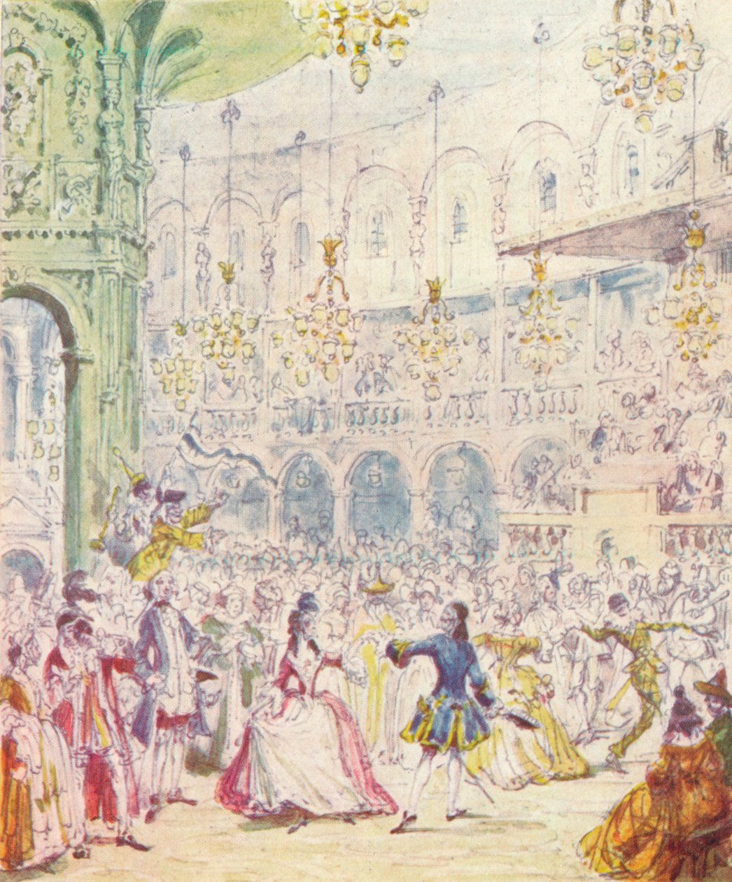 Randulph y Hilda bailando en la Rotonda de los Jardines de Ranelagh, 1842 de Unbekannt